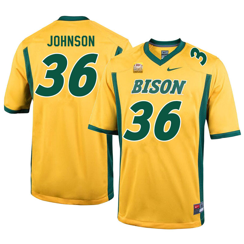 Men #36 Owen Johnson North Dakota State Bison College Football Jerseys Sale-Yellow - Click Image to Close